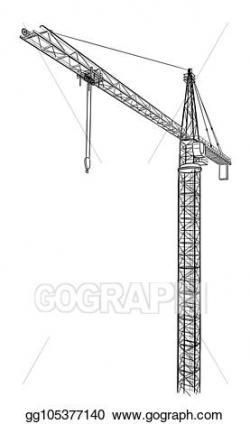 Vector Art - Tower construction crane. Clipart Drawing ...