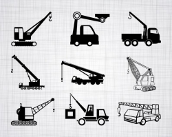 Crane Truck SVG Bundle, Crane Truck SVG, Crane Truck Clipart, Cut Files For  Silhouette, Files for Cricut, Vector, Svg, Dxf, Png, Eps, Design