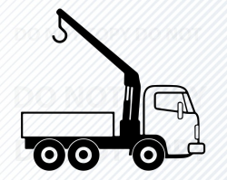 Crane Truck SVG Files, Truck Vector Images Silhouette- Clipart -SVG File  For Cricut, Work truck Png, Eps,,Dxf Construction truck svg