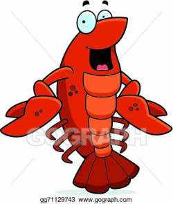 Vector Illustration - Cartoon crawfish smiling. EPS Clipart ...
