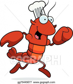 Vector Clipart - Crawfish chef running. Vector Illustration ...