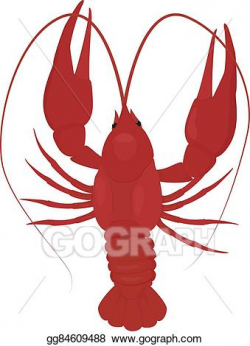 Vector Art - One boiled red crayfish, crawfish. EPS clipart ...