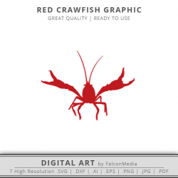 Red Crawfish Silhouette - Crawfish Clip Art - Crawfish DXF ...
