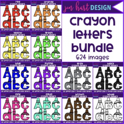 Alphabet Letters Clip Art -Crayon Letters Bundle {jen hart Clip Art}