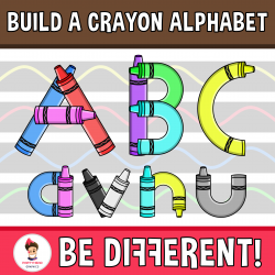 Build A Crayon Alphabet Clipart (Upper And Lower Case ...
