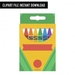 Crayon Box Clip Art - Clipart Instant Download