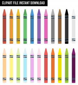 Crayons Clip Art - Clipart Instant Download