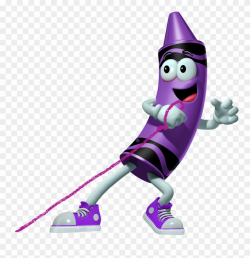 Purple Crayon Cartoon Character Pulling A Purple String ...