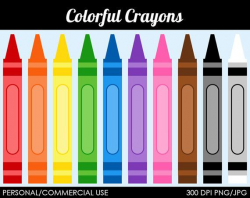 Colorful Crayons Clipart Digital Clip Art by MareeTruelove ...
