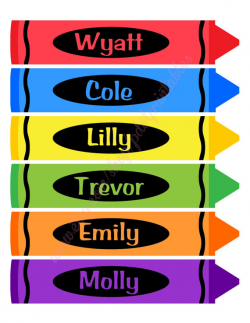 24 Personalized Classroom Crayon Labels - Digital Printables ...