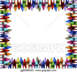Vector Clipart - Crayons frame. Vector Illustration ...
