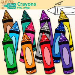 Crayon Clip Art: School Supply Graphics {Glitter Meets Glue}