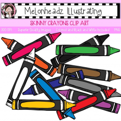 Skinny Crayons clip art - Single Image