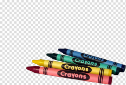 Crayons, four assorted-color crayons transparent background ...