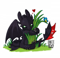 Chibi Toothless - Dragons Love Grass by sugarpoultry | HTTYD ...