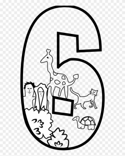 Bonanza Number 6 Coloring Page Clipart Creation Day - Day 6 ...