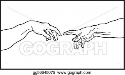 Vector Clipart - The creation of adam. fragment (outline ...