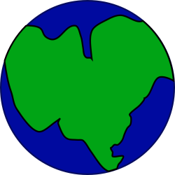 OnlineLabels Clip Art - Earth With One Continent