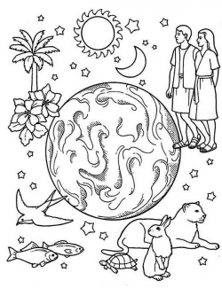 God Created The Earth Coloring Pages Days Of Creation Earth ...
