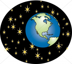 Earth and Stars Graphic | Inspirational Clipart