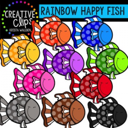 FREE} Rainbow Happy Fish {Creative Clips Digital Clipart} | TpT