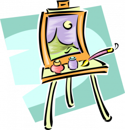 Artist's Easel Supports Painting Canvas - Vector Image