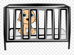 Baby Crib Clip Art - Baby In Cot Clipart - Png Download ...