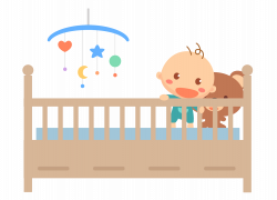 Cartoon Infant Illustration - Cartoon wooden baby bed 1623*1170 ...
