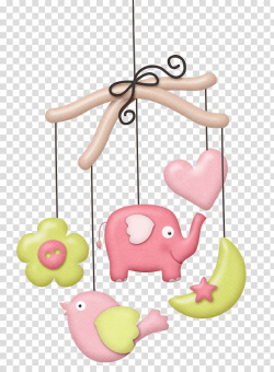 Pink and green crib mobile illustration, Infant Diaper Child ...