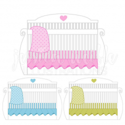 White baby Crib Cute Digital Clipart, Baby Bed Clip art, Baby Crib  Graphics, Baby Crib Bed Illustration, #111