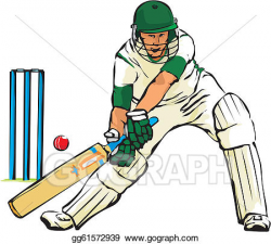 Clip Art Vector - Cricket - bat and ball game. Stock EPS gg61572939 ...