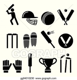 EPS Illustration - Cricket bat, man playing cricket, cricket ...