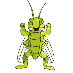 Insect Cartoon Illustration - Showing off muscles cricket 2500*2500 ...