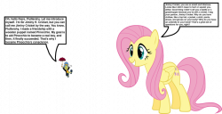 Fluttershy meets Jiminy Cricket by Darthranner83 on DeviantArt