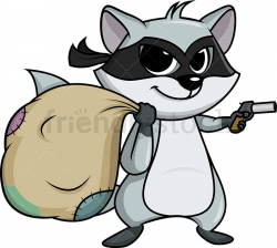Criminal Raccoon Holding Pistol | Clip Arts in 2019 ...