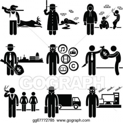 EPS Illustration - Illegal activity crime jobs. Vector ...