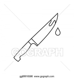 Clip Art - Knife crime weapon icon, outline style. Stock ...