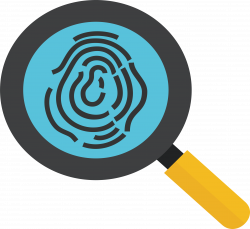 Fingerprint Magnifying glass Icon - Fingerprint search alignment ...