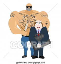 Vector Illustration - Robbery man. criminal with knife ...