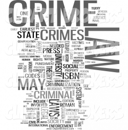 Clip Art of a Crime Word Collage on White by MacX - #115