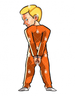Handcuffed Inmate In Orange Prison Jumpsuit | Caucasian ...
