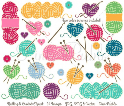 Knitting & Crochet Clipart & Vectors ~ Illustrations ~ Creative Market