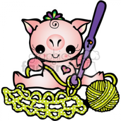 Pig Crochet clipart. Royalty-free clipart # 387726
