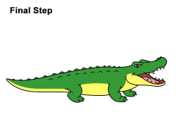 How to Draw Angry Cartoon Crocodile Alligator Smile ...