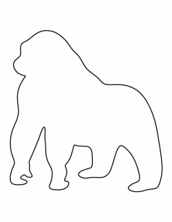 Gorilla pattern. Use the printable outline for crafts, creating ...