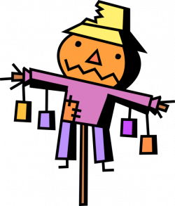 Scarecrow to Frighten Birds from Crops - Vector Image