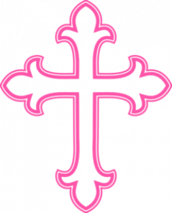Pink Cross Outline Clip Art | Communion | Cross clipart ...