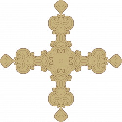 Clipart - Ornate Frame 24 Derived Cross