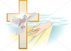 Hand of God with Cross and Dove | Trinity Clipart