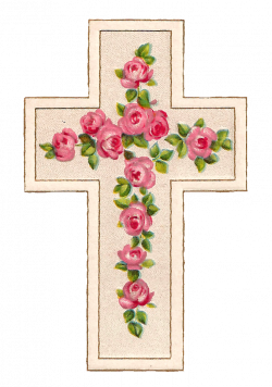 Antique Images: Free Digital Easter Graphics of Cross with Pink ...
